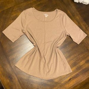 NWOT Time and Tru chocolate brown t-shirt